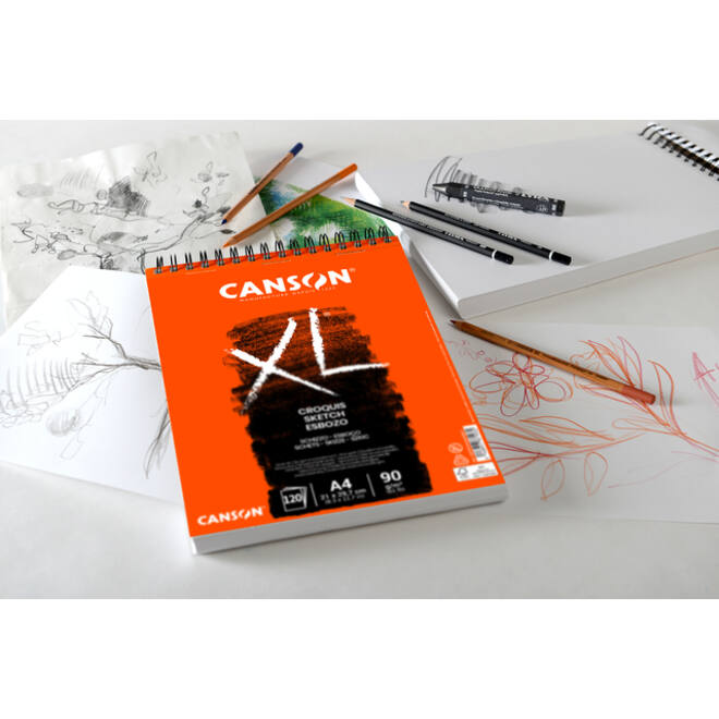 Schetsblok Canson XL Croquuis A4 90gr spiraal 120vel