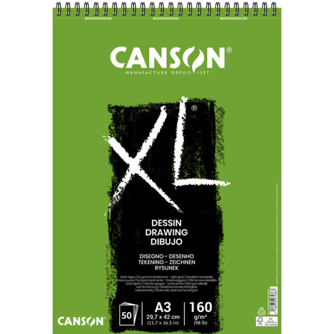 Tekenblok Canson XL Dessin A3 160gram 50vel spiraal