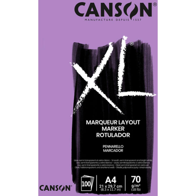 Tekenblok Canson XL Marker A4 70gram 100vel