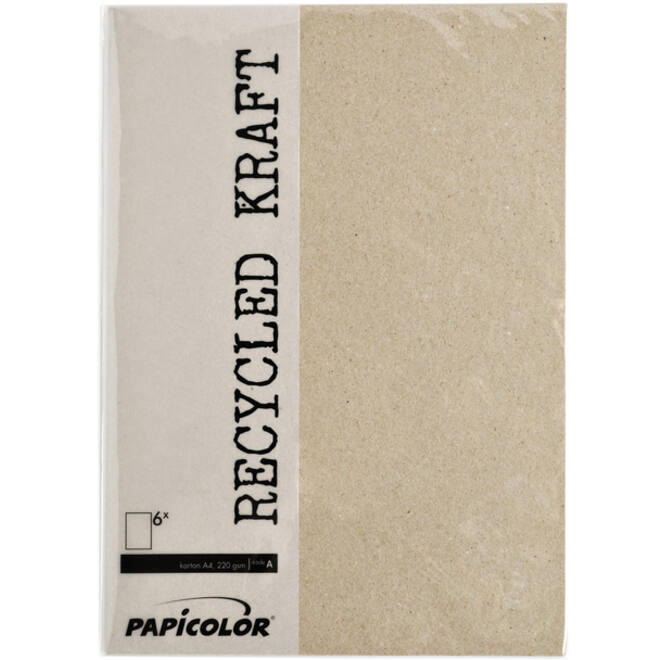 Kopieerpapier Papicolor A4 220gr 6vel kraft grijs