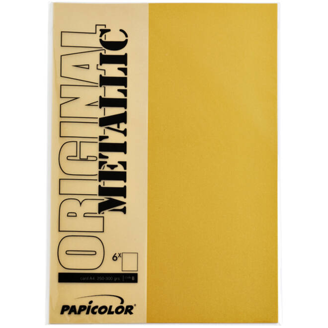 Kopieerpapier Papicolor A4 300gr 3vel metallic goud
