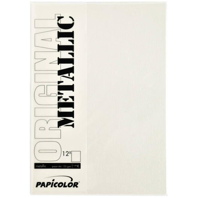 Kopieerpapier Papicolor A4 300gr 3vel metallic ivoor