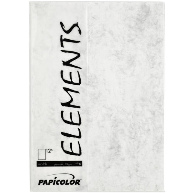 Kopieerpapier Papicolor A4 90gr 12vel marble grijs