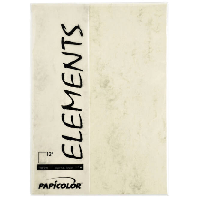 Kopieerpapier Papicolor A4 90gr 12vel marble ivoor