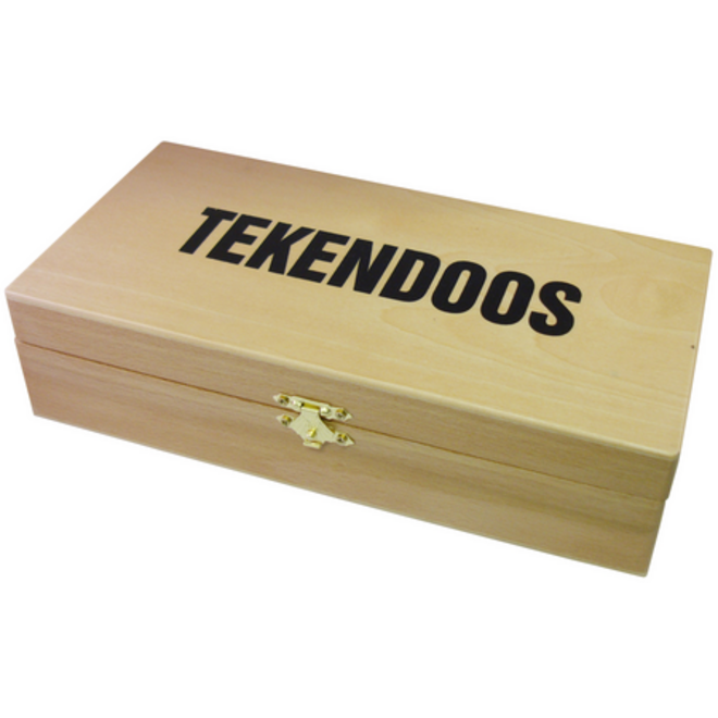 Tekendoos 25x12.5x6.5cm 3 vakken beukenhout