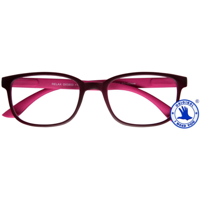 Leesbril I Need You +1.00 dpt Relax rood-roze