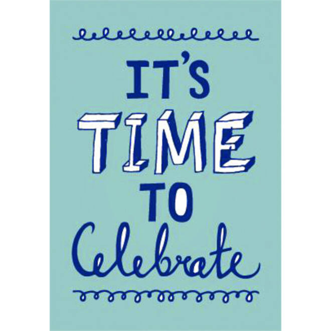 Kaarten Time to Celebrate uitnodigingen 5 stuks blauw