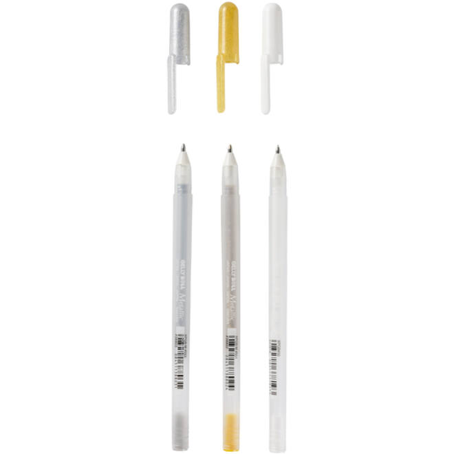 Gelpen Sakura Gelly Roll Favourites set 3 kleuren Goud-Zilver-Wit