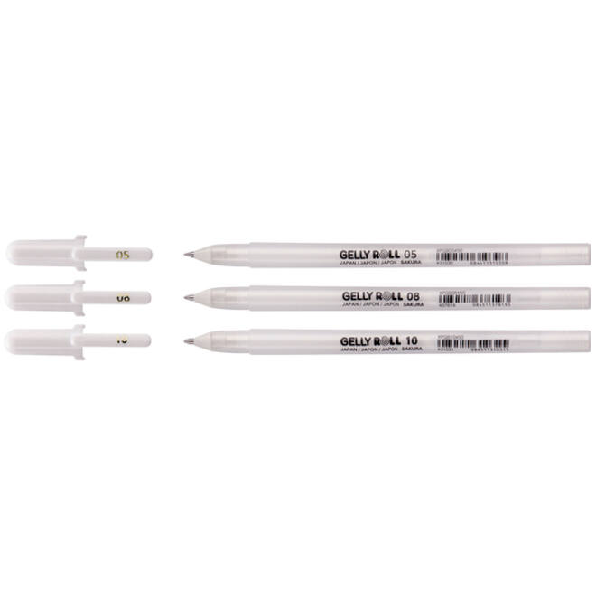 Gelpen Sakura Gelly Roll zuiver wit set 3 maten