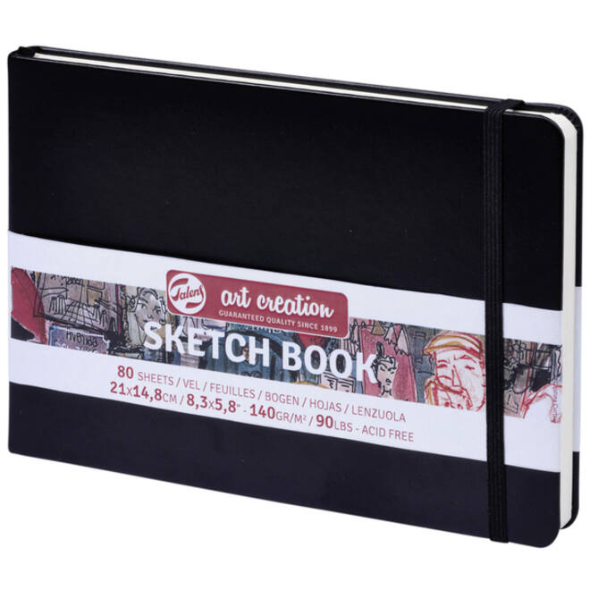 Schetsboek Talens Art Creation zwart 21x15cm 140gr 80vel