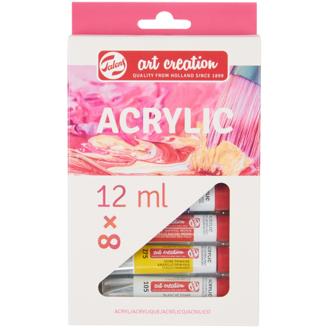 Acrylverf Talens Art Creation met stappenplan 12ml set à 8 kleuren