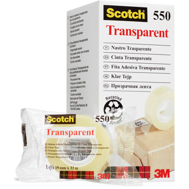 Plakband Scotch 550 15mmx33m transparant