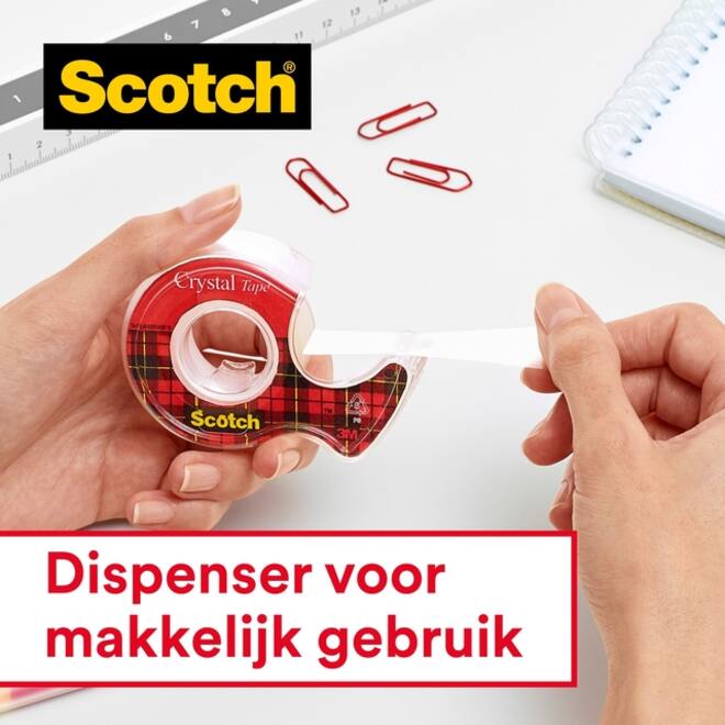 Plakband Scotch Crystal 600 19mmx33m transparant