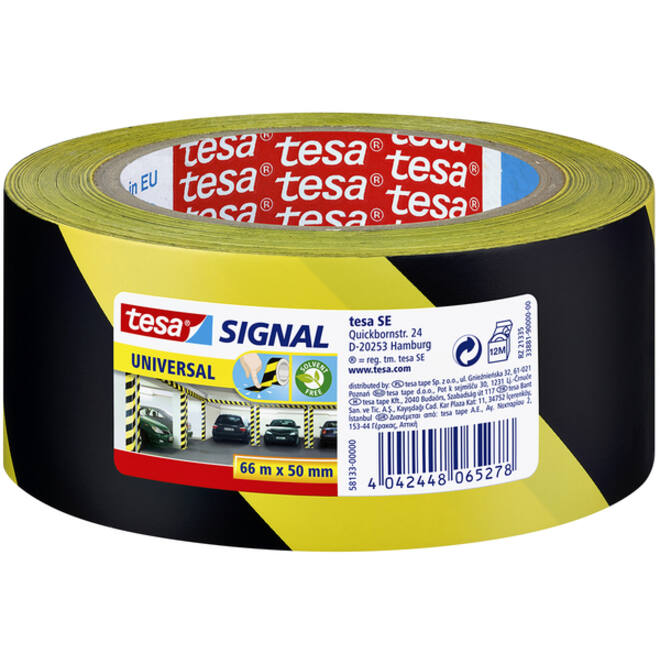 Waarschuwings- en markeringstape tesa® Signal Universal 66mx50mm geel/zwart