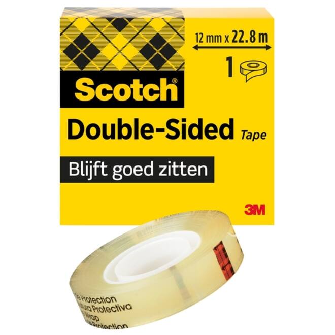 Plakband Scotch 665 12mmx22.8m dubbelzijdig