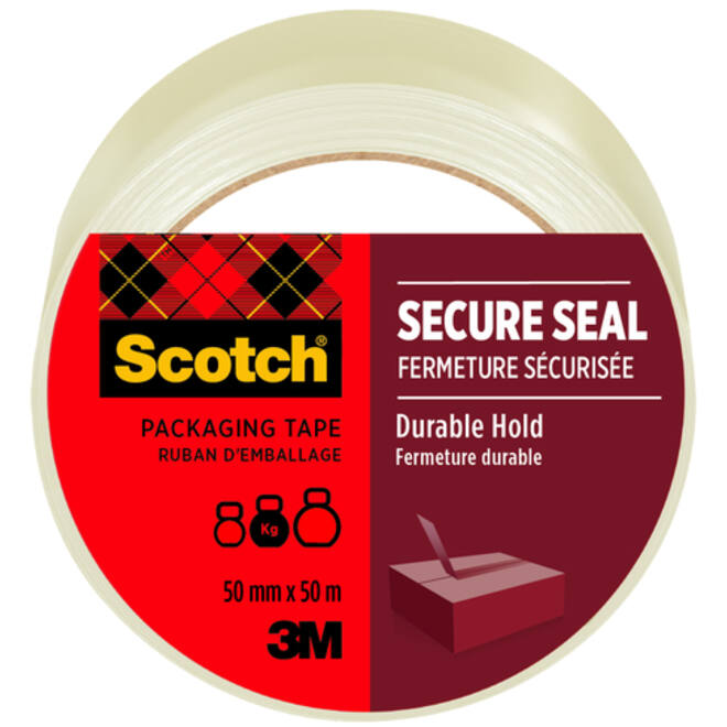 Verpakkingstape Scotch Secure Seal 50mmx50m transparant