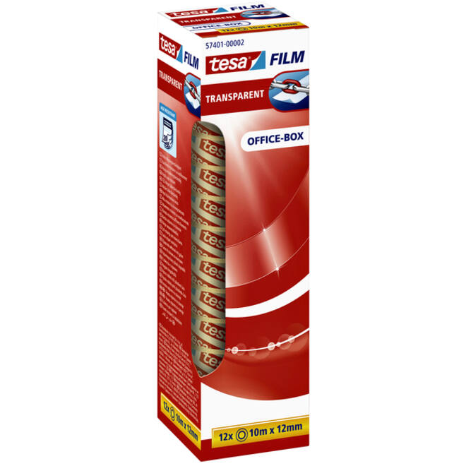 Plakband tesafilm® 10mx12mm transparant 12 rollen