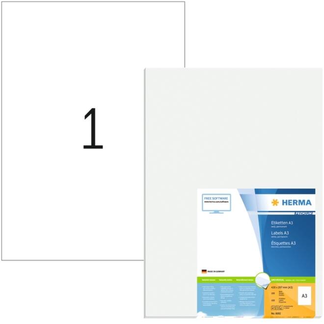 Etiket HERMA 8692 A3 420X297mm 100 stuks