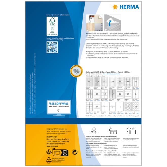Etiket HERMA 4476 40mm 2400st
