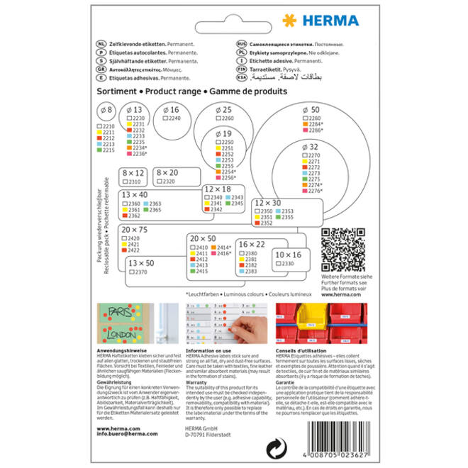Etiket HERMA 2362 13x40mm rood 896 stuks