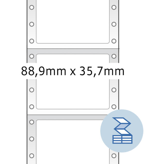 Etiket HERMA 8161 88.9x35.7mm 1-baans wit 2000stuks