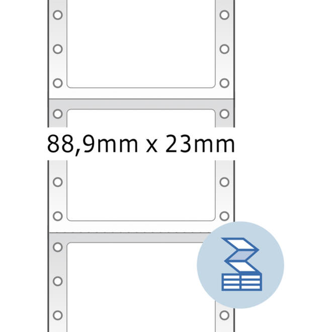 Etiket HERMA 8210 88.9x23Mm 1-baans wit 6000stuks