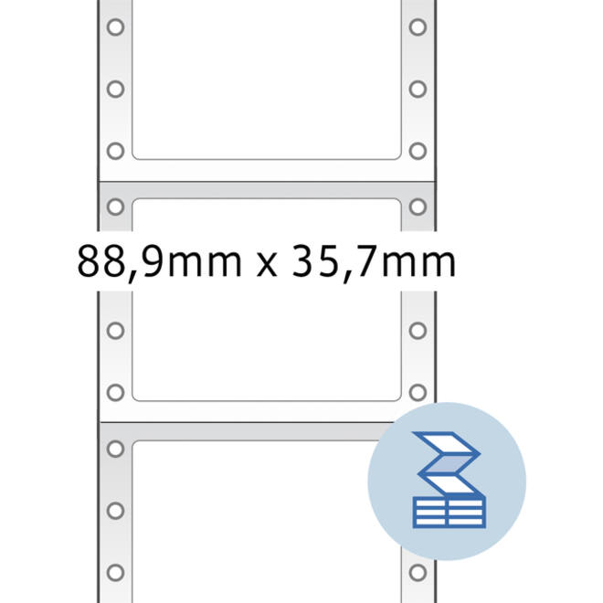 Etiket HERMA 8211 88.9x35.7mm 1-baans wit 4000stuks