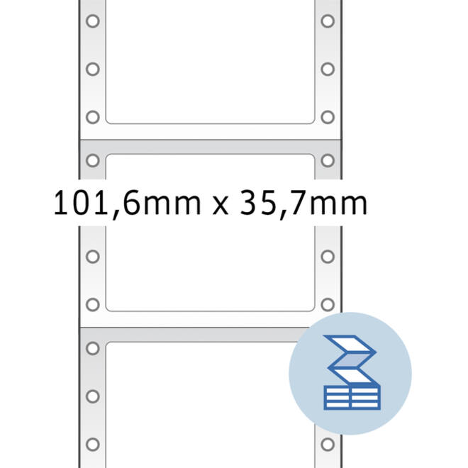 Etiket HERMA 8212 101.6x35.7mm 1-baans wit 4000stuks