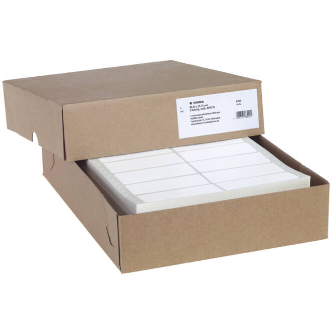 Etiket HERMA 8220 88.9x35.7mm 2-baans wit 8000stuks