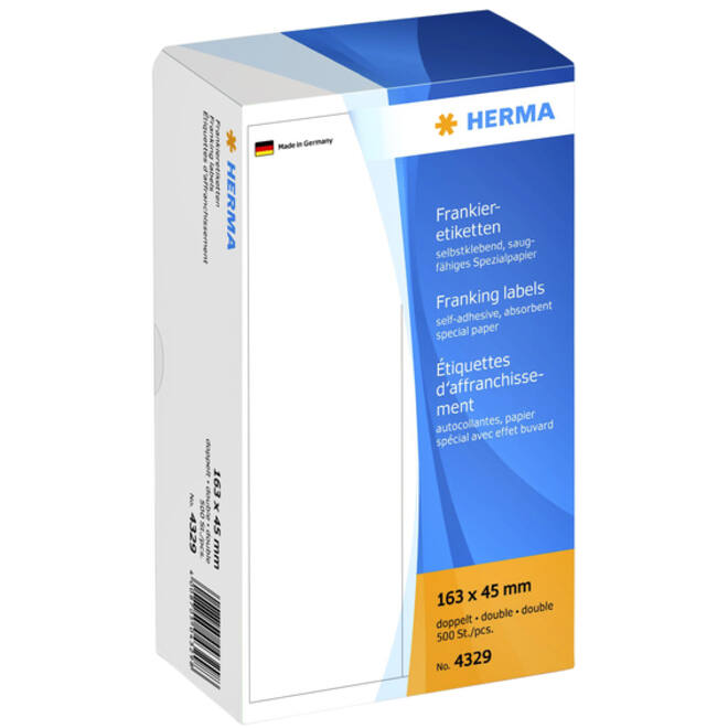 Frankeeretiket HERMA 4322 enkel 163x44mm 500stuks