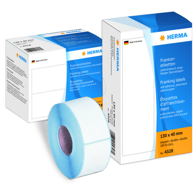 Frankeeretiket HERMA 4329 dubbel 163x45mm 500stuks