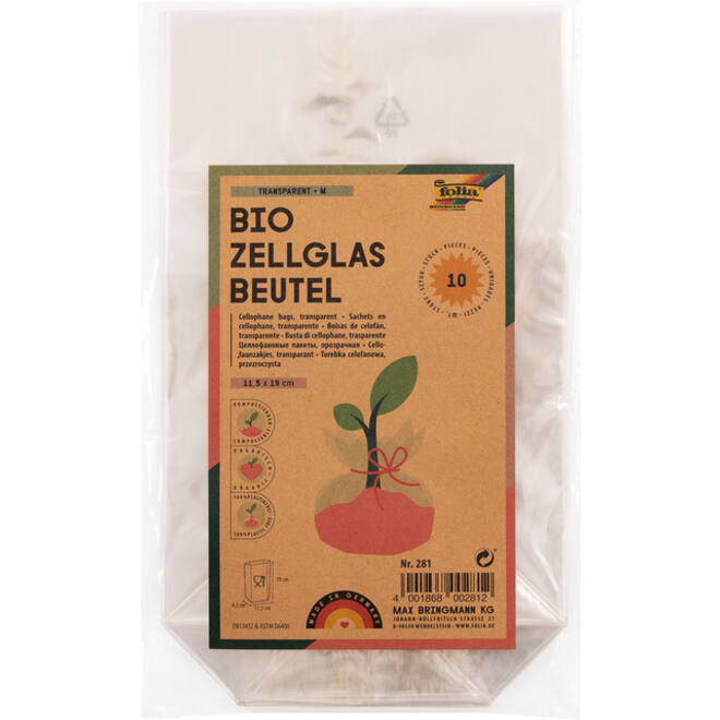 Cellofaanzak Folia 115x190mm 10 stuks transparant