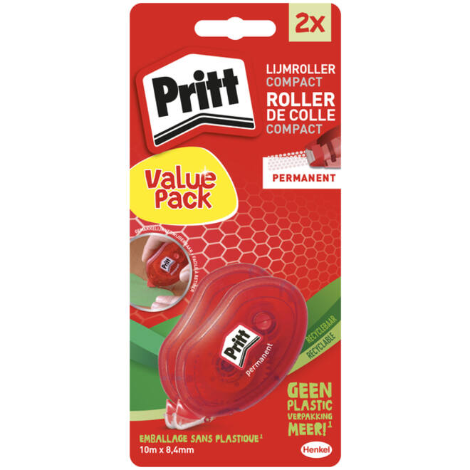 Lijmroller Pritt Compact permanent 2e halve prijs op blister