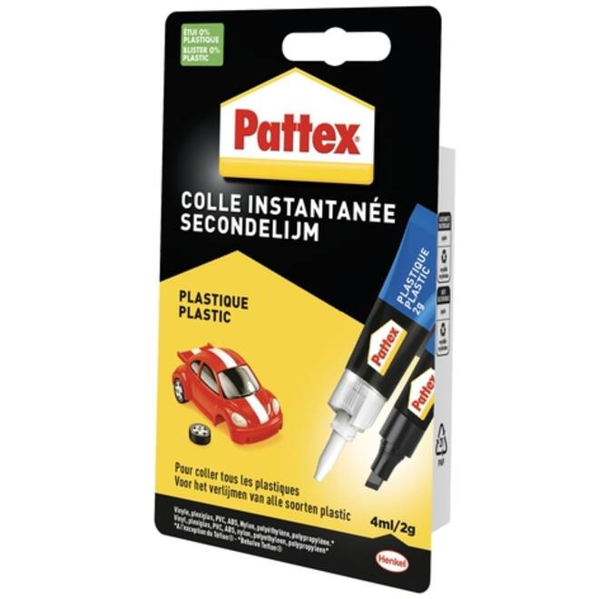 Secondenlijm Pattex all plastic tube 2 gram op blister