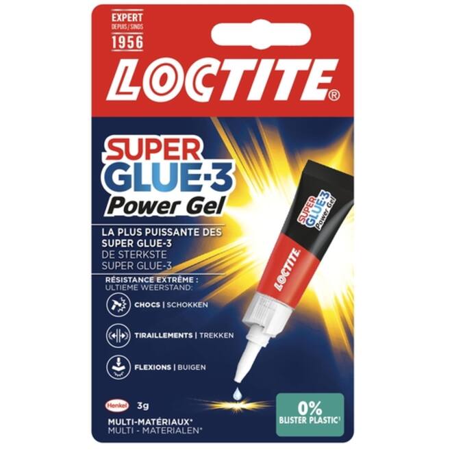 Secondelijm Loctite Powerflex gel tube 3gram op blister