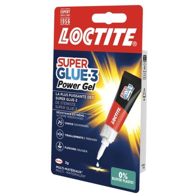 Secondelijm Loctite Powerflex gel tube 3gram op blister