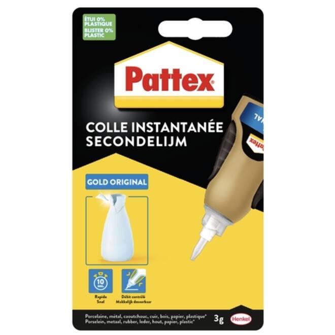 Secondelijm Pattex Gold original tube 3gram op blister