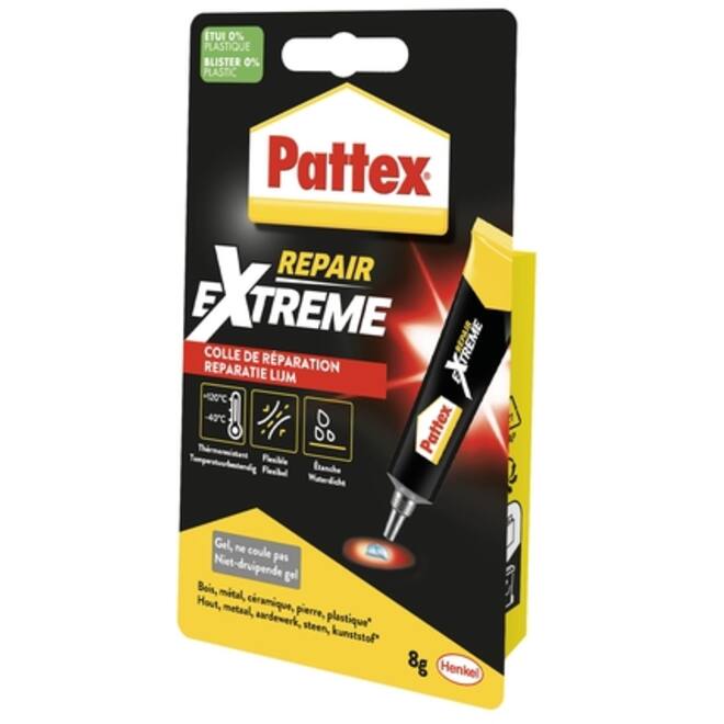 Alleslijm Pattex Repair Extreme tube 8gram op blister
