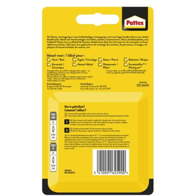 Plakband Pattex Supermontage 20-80kg binnen
