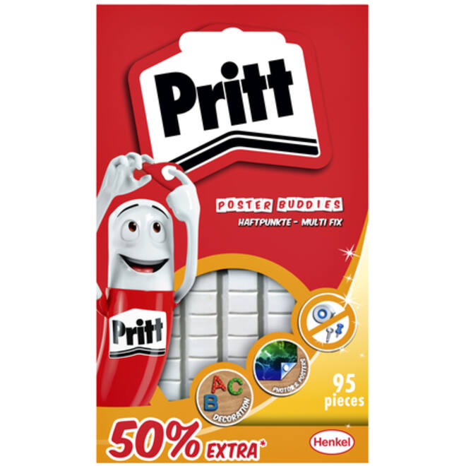 Buddies Pritt dubbelzijdige kleefpad poster blister à 95 stuks 50% gratis