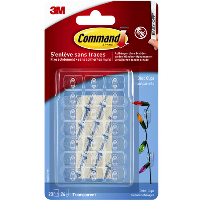 Sierklemmen Command 17026CLR inclusief bevestigingsstrip transparant
