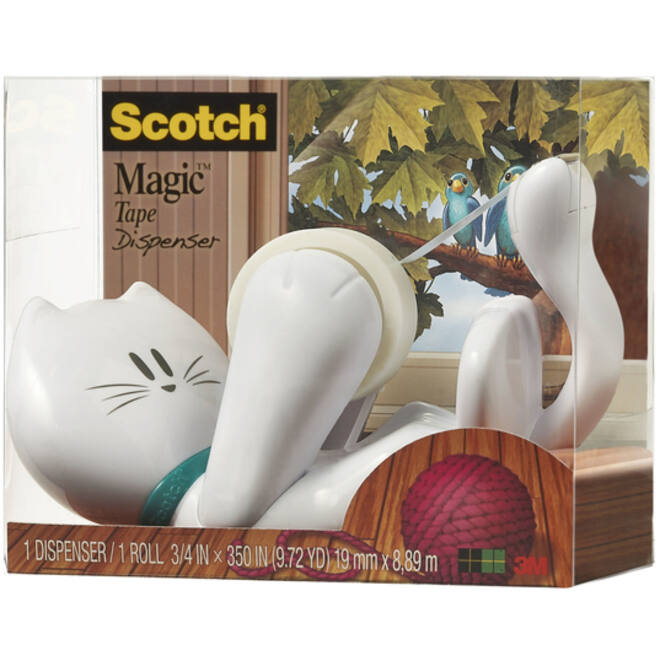 Plakbandhouder Scotch C39 kat + 1rol magic tape 19mmx7.5m