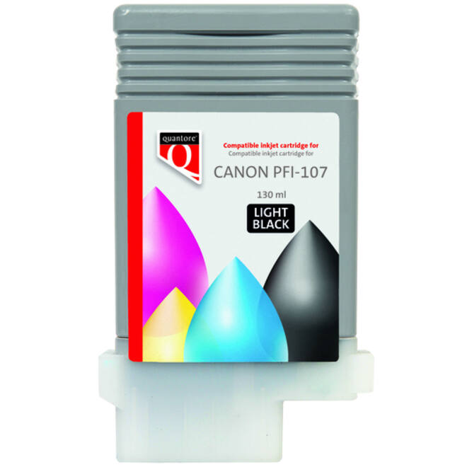 Inktcartridge Quantore alternatief tbv Canon PFI-107 licht zwart