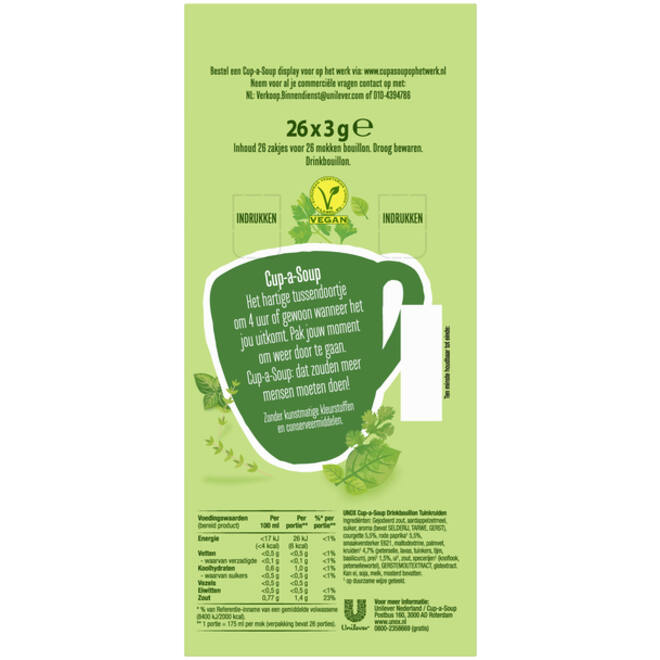 Cup-a-Soup Unox heldere bouillon tuinkruiden 175ml