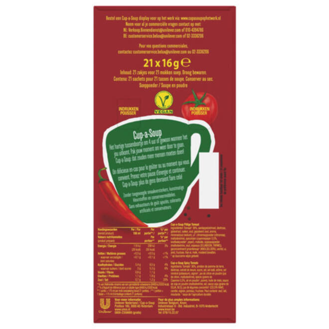 Cup-a-Soup Unox pittige tomaat 175ml