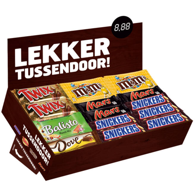 Snoep verzameldoos Mars Snickers Twix M&M Balisto Dove