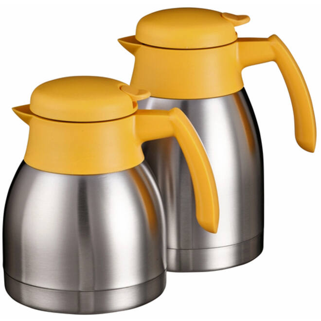 Thermoskan Bravilor dubbelwandig 1 liter RVS geel