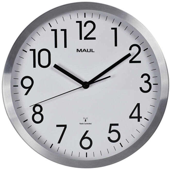 Wandklok MAUL Move RC Ø30.5x4.5cm aluminium frame /wit incl.batterij