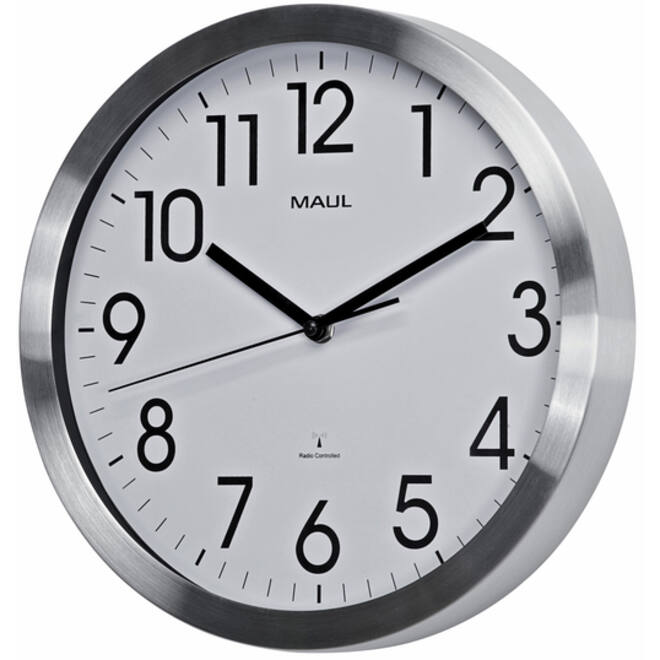 Wandklok MAUL Move RC Ø30.5x4.5cm aluminium frame /wit incl.batterij