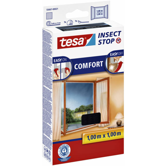 Insectenhor tesa® Insect Stop COMFORT raam 1x1m antraciet